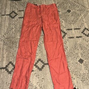 LAUREN Ralph Lauren Linen Pants Big Boys Size 16R Salmon /‎ Nantucket Red NWT